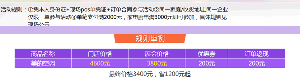 成都家博會現場優惠活動規則